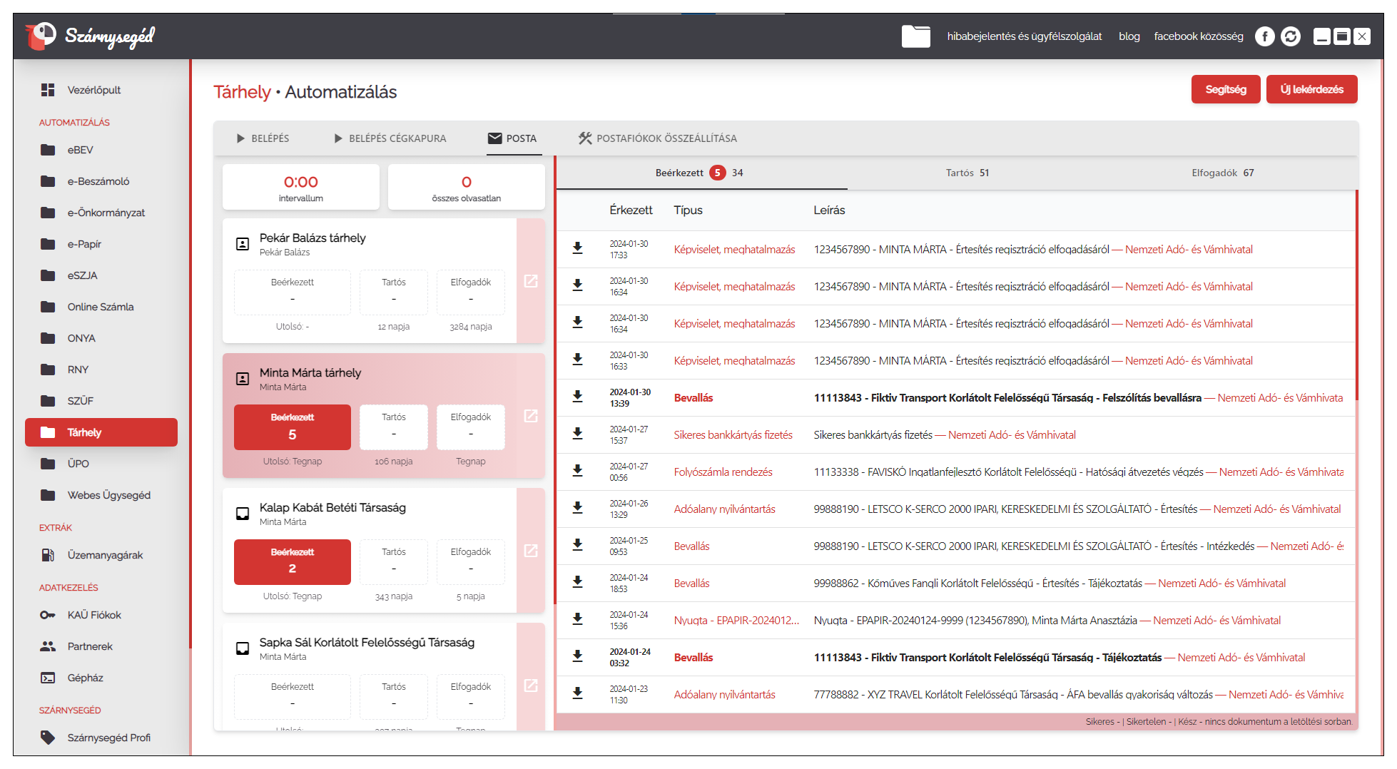 A Szárnysegéd Tárhely Posta összesíti postafiókjaid a könnyebb feldolgozhatóság érdekében